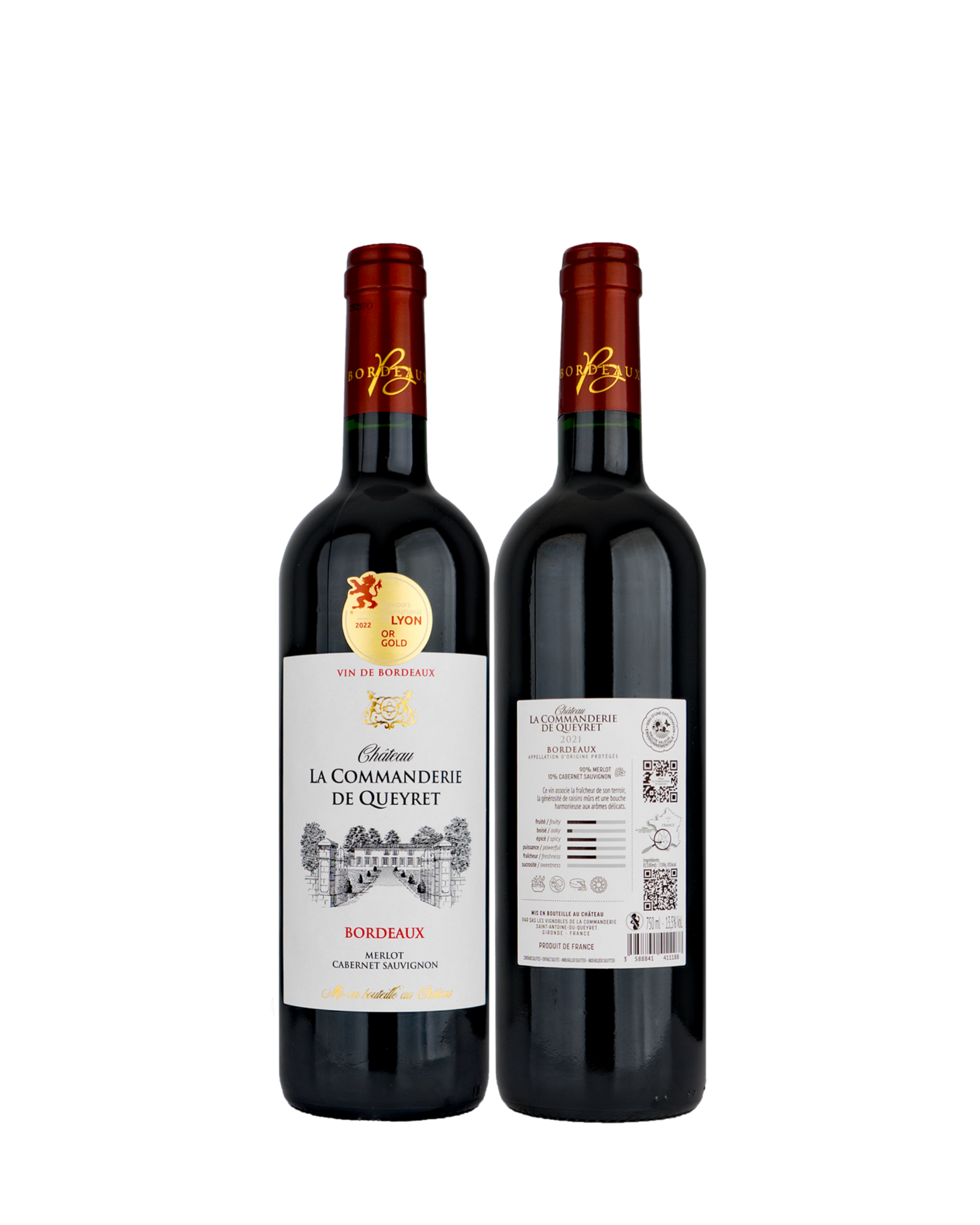 hâteau La Commanderie de Queyret 2021 Bordeaux Rouge
